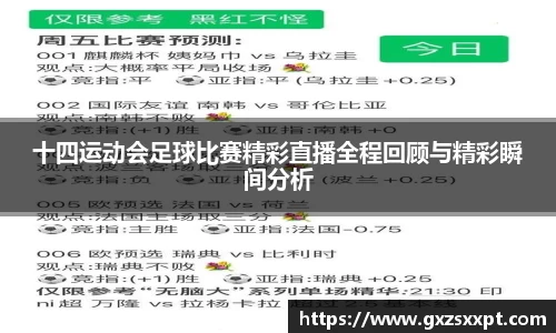 十四运动会足球比赛精彩直播全程回顾与精彩瞬间分析